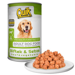 Quik Adult Biftek ve Sebzeli Yetişkin Köpek Konservesi 415 Gr - Thumbnail