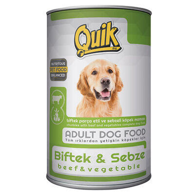 Quik Adult Biftek ve Sebzeli Yetişkin Köpek Konservesi 415 Gr