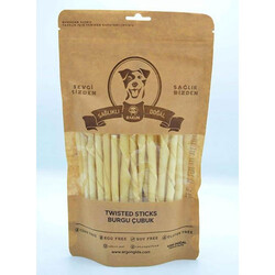 Rakun - Rakun Beyaz Burgu Sticks Köpek Ödülü 12 Cm - 50 li Paket