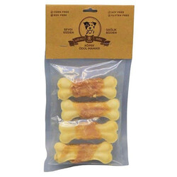 Rakun - Rakun Press Kemik Tavuk Eti Sargılı Köpek Ödülü 7,5 Cm - (4lü Paket)