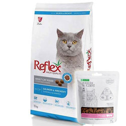 Reflex - Reflex Salmon Anchovy Somonlu ve Hamsili Kedi Maması 15 Kg + Natures Protection Kedi Ödülü