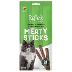 Reflex - Reflex Cat Stick Tavuk ve Ördek Etli Tahılsız Kedi Ödül Çubukları 5 Gr x 3 Stick