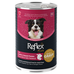 Reflex - Reflex Plus Kuzu ve Tatlı Patates Et Parçacıklı Soslu Köpek Konservesi 400 Gr