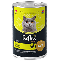 Reflex - Reflex Plus Pate Sterilised Tavuklu Kısırlaştırılmış Kedi Konservesi 400 Gr