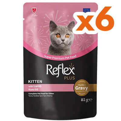 Reflex Plus Kitten Pouch Kuzu Etli Yavru Kedi Yaş Maması 85 Gr x 6 Adet