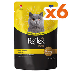 Reflex - Reflex Plus Pouch Gravy Tavuklu Soslu Kedi Yaş Maması 85 Gr x 6 Adet