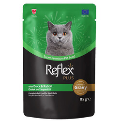 Reflex - Reflex Plus Pouch Gravy Ördek ve Tavşan Soslu Kedi Yaş Maması 85 Gr