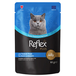 Reflex - Reflex Plus Pouch Jelly Ton ve Alabalıklı Jöleli Kedi Yaş Maması 85 Gr