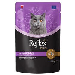 Reflex - Reflex Plus Pouch Jelly Ton ve Somonlu Jöleli Kedi Yaş Maması 85 Gr