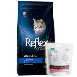 Reflex - Reflex Plus Somonlu Kedi Maması 15 Kg + Natures Protection Kedi Ödülü