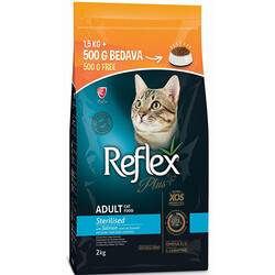 Reflex - Reflex Plus Sterilised Somonlu Kısırlaştırılmış Kedi Maması 1,5 Kg + 500 Gr