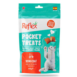 Reflex - Reflex Pocket Treats Skin Coat Deri ve Tüy Sağlığı Kedi Ödülü 60 Gr