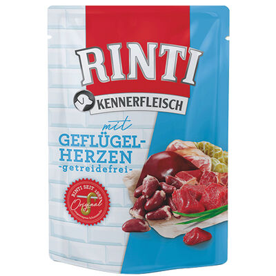 Rinti Pouch Sığır Etli ve Tavuk Yürekli Köpek Yaş Maması 400 Gr