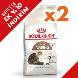 Royal Canin - Royal Canin Ageing +12 Yaşlı Kedi Maması 2 Kg x 2 Adet + Temizlik Mendili