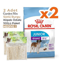 Royal Canin - Royal Canin Giant Junior İri Irk Yavru Köpek Maması 15 Kg x 2 Adet + Garden Mix 100Lü Burgu Köpek Ödülü