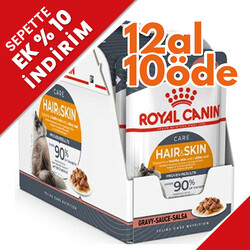 Royal Canin - Royal Canin Pouch Gravy Hair Skin Hassas Tüylü Kedi Maması 85 Gr - BOX - 12 Al 10 Öde