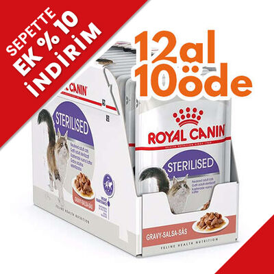 Royal Canin Pouch Gravy Sterilised Kısırlaştırılmış Yaş Kedi Maması 85 Gr - BOX - 12 Al 10 Öde