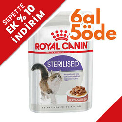 Royal Canin - Royal Canin Pouch Gravy Sterilised Kısırlaştırılmış Yaş Kedi Maması 85 Gr - 6 Al 5 Öde