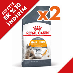 Royal Canin - Royal Canin Hair Skin Hassas Tüylü Kedi Maması 4 Kg x 2 Adet + Temizlik Mendili