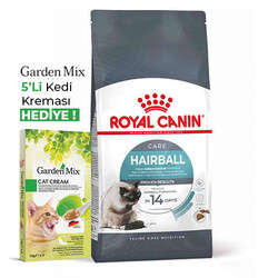 Royal Canin - Royal Canin Hairball Tüy Yumağı Kontrolü Kedi Maması 2 Kg + Garden Mix 5Li Kedi Kreması 