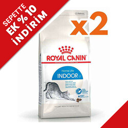 Royal Canin - Royal Canin Indoor Ev Kedileri İçin Kedi Maması 2 Kg x 2 Adet + Temizlik Mendili