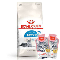 Royal Canin - Royal Canin Indoor +7 Yaşlı Ev Kedi Maması 3,5 Kg + 2 Adet Wanpy Çorba 50 Gr