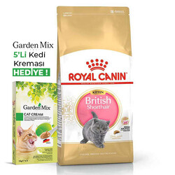 Royal Canin - Royal Canin Kitten British Shorthair Yavru Irk Kedi Maması 2 Kg + Garden Mix 5Li Kedi Kreması 