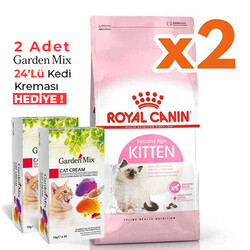 Royal Canin - Royal Canin Kitten Yavru Kedi Maması 10 Kg x 2 Adet + Garden Mix 24Lü Kedi Kreması