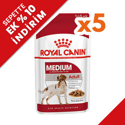 Royal Canin - Royal Canin Medium Adult Gravy Köpek Yaş Maması 140 Gr x 5 Adet