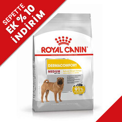 Royal Canin - Royal Canin Medium Dermacomfort Deri Sağlığı Köpek Maması 12 Kg + Temizlik Mendili