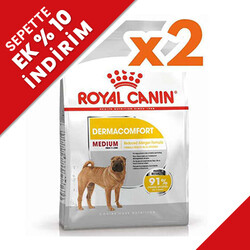 Royal Canin - Royal Canin Medium Dermacomfort Deri Sağlığı Köpek Maması 12 Kg x 2 Adet + Temizlik Mendili