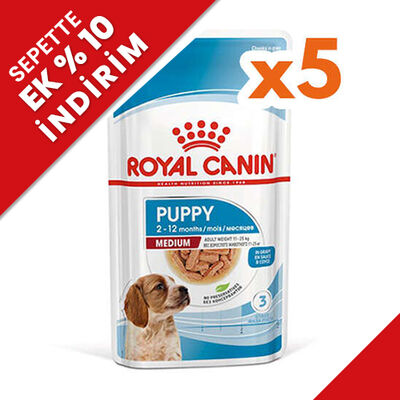 Royal Canin Medium Puppy Gravy Köpek Yaş Maması 140 Gr x 5 Adet