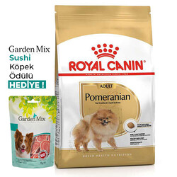 Royal Canin - Royal Canin Pomeranian Yetişkin Köpek Irk Maması 1,5 Kg + Garden Mix Sushi Köpek Ödülü