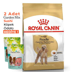 Royal Canin - Royal Canin Poodle Adult Yetişkin Köpek Irk Maması 3 Kg + 2 Adet Garden Mix Sushi Köpek Ödülü