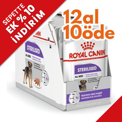 Royal Canin Pouch Sterilised Adult Tüm Irklar İçin Kısır Köpek Yaş Maması 85 Gr - BOX - 12 Al 10 Öde