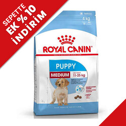 Royal Canin - Royal Canin Medium Puppy Orta Irk Yavru Köpek Maması 4 Kg + Temizlik Mendili