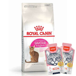 Royal Canin - Royal Canin Savour Exigent Seçici Kedi Maması 4 Kg + 2 Adet Wanpy Çorba 50 Gr