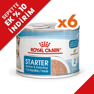 Royal Canin Starter Mousse Anne ve Yavruları İçin Köpek Konservesi 195 Gr x 6 Adet