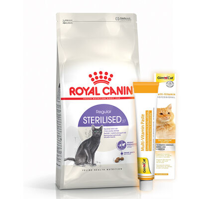 Royal Canin Sterilised Kısırlaştırılmış Kedi Maması 15 Kg + Gimcat Multi Vitamin Paste 100 Gr