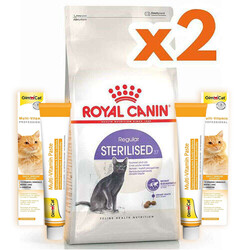 Royal Canin Sterilised Kısırlaştırılmış Kedi Maması 15 Kg x 2 Adet + 2 Adet Gimcat Multi Vitamin Paste 100 Gr - Thumbnail