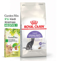 Royal Canin - Royal Canin Sterilised Kısırlaştırılmış Kedi Maması 2 Kg + Garden Mix 5Li Kedi Kreması 