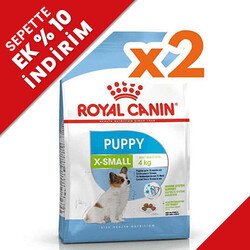 Royal Canin - Royal Canin X-Small Puppy Küçük Irk Yavru Köpek Maması 1,5 Kg x 2 Adet + Temizlik Mendili