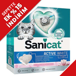 SaniCat - Sanicat Active White Lotus Flower Ultra Topaklanan Oxygen Control Kedi Kumu 10 Lt