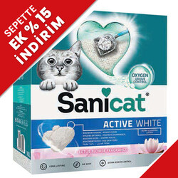 SaniCat - Sanicat Active White Lotus Flower Ultra Topaklanan Oxygen Control Kedi Kumu 6 Lt