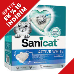 SaniCat - Sanicat Active White Ultra Topaklanan Oksijen Control Kedi Kumu 6 Lt