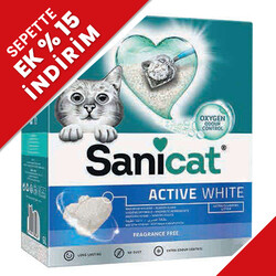 SaniCat - Sanicat Active White Ultra Topaklanan Oksijen Kontrol Kedi Kumu 10 Lt