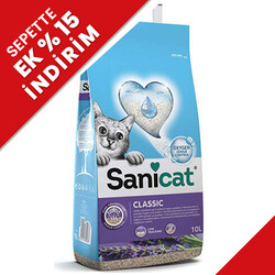 SaniCat - Sanicat Classic Lavantalı Oksiyen Kontrollü Emici Kedi Kumu 10 Lt