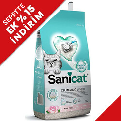 SaniCat - Sanicat Clumping White Rose Oksijen Kontrol Kedi Kumu 8 Lt