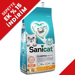 SaniCat - SaniCat Duo Vanilya ve Mandalin Kokulu Doğal Kedi Kumu 10 Lt