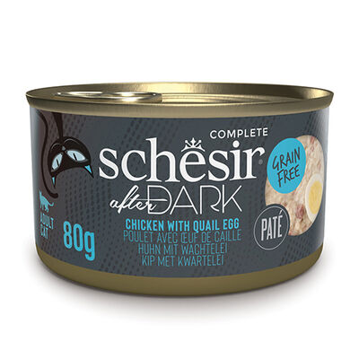 Schesir After Dark Pate Tavuk ve Bıldırcın Yumurtalı Kedi Konservesi 80 Gr